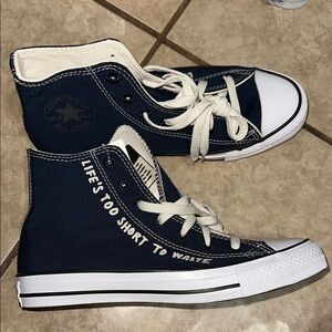 Converse Blue and White High-Top Sneakers Canvas Classic